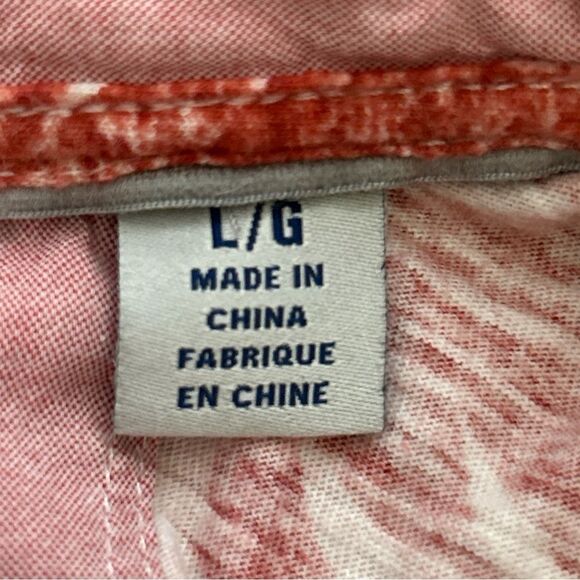 Tommy Bahama Tropical Print Red Trim Fit Polo Shirt Men’s Large - Picture 8 of 9